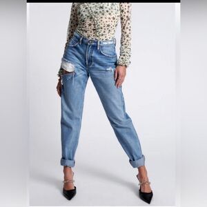 NWT One Teaspoon Women’s 1982s Mid Waist Ripped Berlin Blue Denim Jeans.Size 33